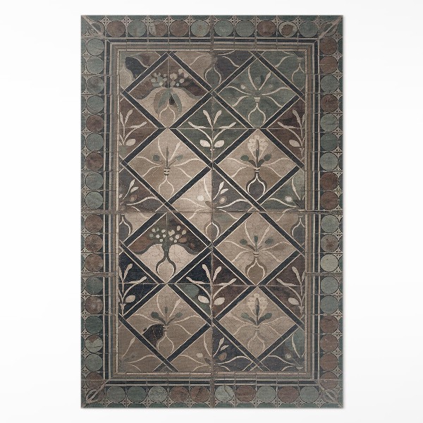 Tapijt vinyl Elegante geometrie op vintage tegels