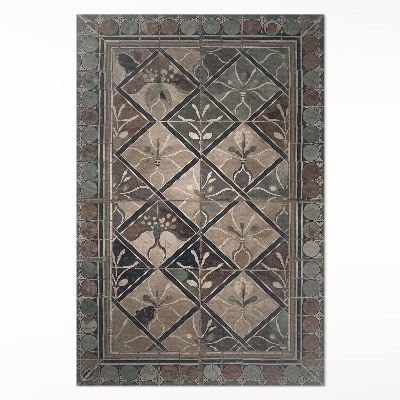 Tapijt vinyl Elegante geometrie op vintage tegels
