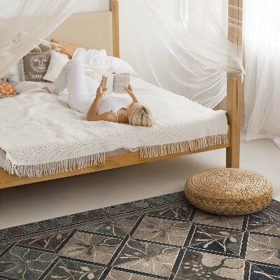 Tapijt vinyl Elegante geometrie op vintage tegels