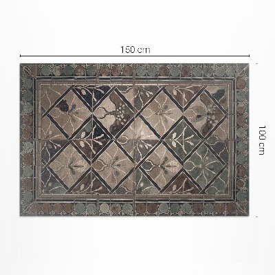 Tapijt vinyl Elegante geometrie op vintage tegels