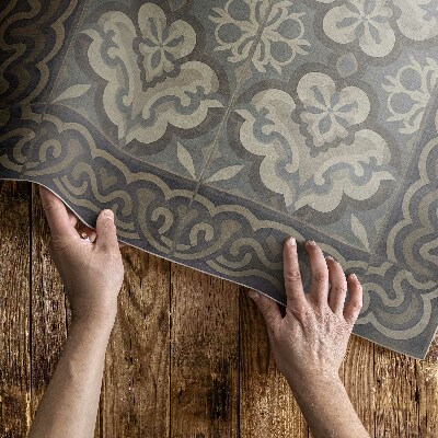 Vinyl tapijt Rustieke geometrie op vintage tegels