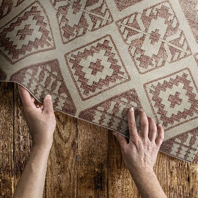 Vinyl vloerkleed Geometrische composities in Azteekse stijl