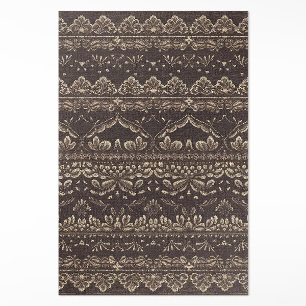 Vinyl vloerkleed Aardse tinten met botanische patronen