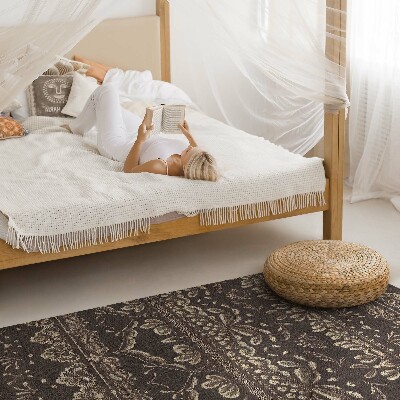 Vinyl vloerkleed Aardse tinten met botanische patronen