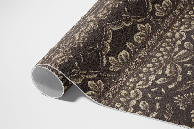 Vinyl vloerkleed Aardse tinten met botanische patronen