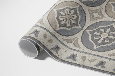 Vinyl tapijt Bloemen op retro keramische tegels