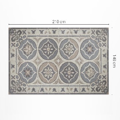 Vinyl tapijt Bloemen op retro keramische tegels