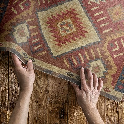 Vinyl vloerkleed Harmonie van Azteekse geometrische figuren