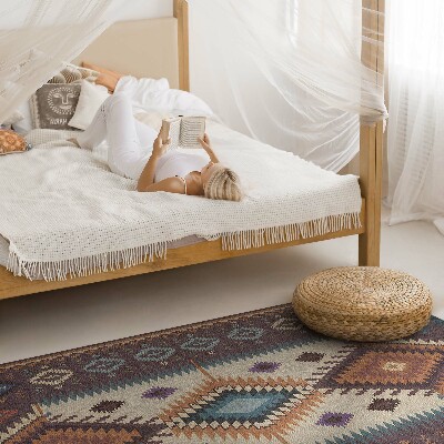 Vinyl vloerkleed Symmetrische lay-outs in Azteekse stijl