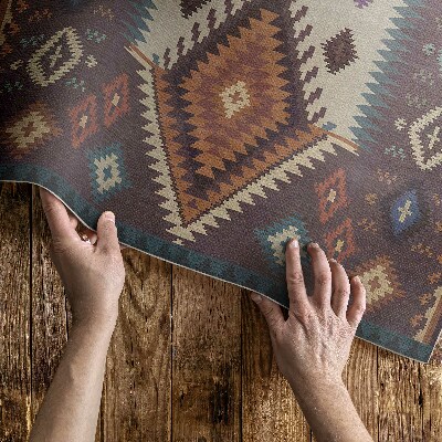 Vinyl vloerkleed Symmetrische lay-outs in Azteekse stijl