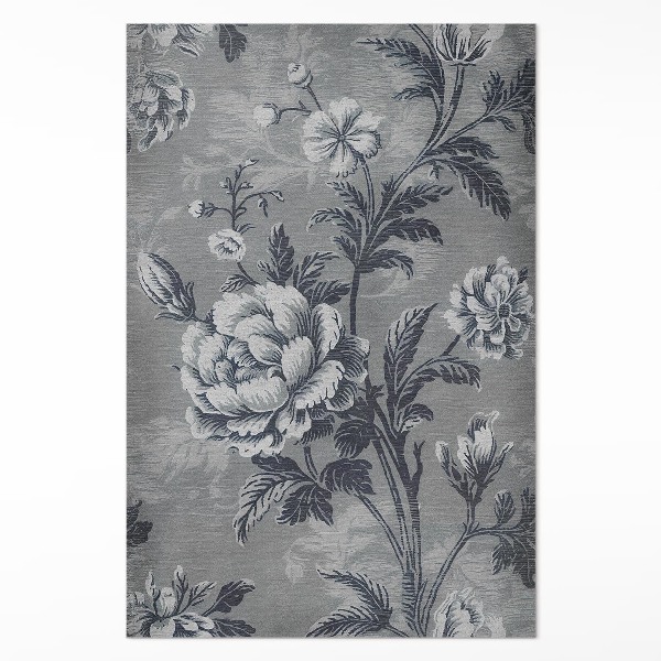 Vinyl tapijt Aardse tinten met een botanisch patroon