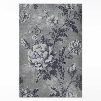 Vinyl tapijt Aardse tinten met een botanisch patroon