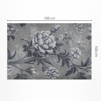 Vinyl tapijt Aardse tinten met een botanisch patroon