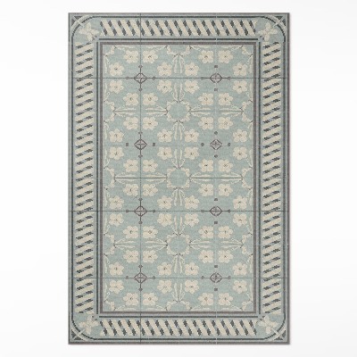 Tapijt vinyl Vintage bloementegels