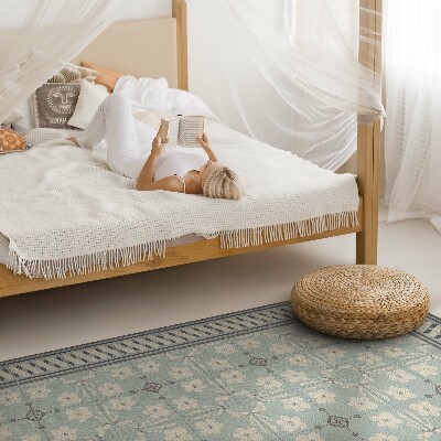 Tapijt vinyl Vintage bloementegels