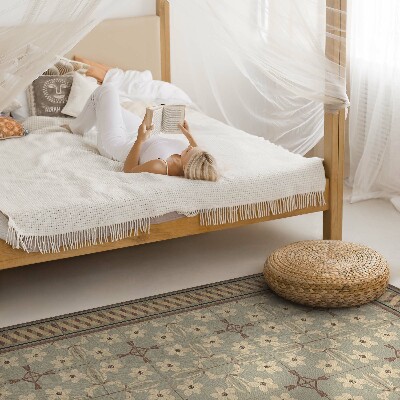 Vinyl vloerkleed Bloemen en bloemblaadjes in retro-stijl mozaïeken