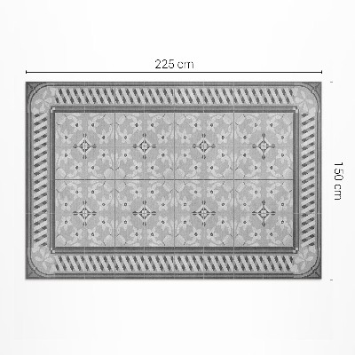Vinyl tapijt Retro bloemenornament op tegels