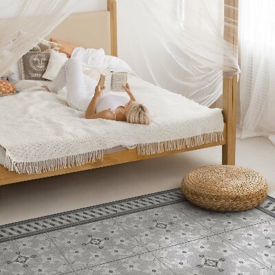 Vinyl tapijt Retro bloemenornament op tegels