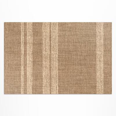 Buiten tapijt Beige gevoerde boho-imitatiestof