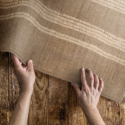 Buiten tapijt Beige gevoerde boho-imitatiestof