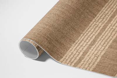 Buiten tapijt Beige gevoerde boho-imitatiestof