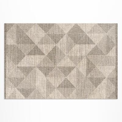 Buiten tapijt Imitatiestof met driehoeken en vierkanten