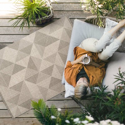 Buiten tapijt Imitatiestof met driehoeken en vierkanten