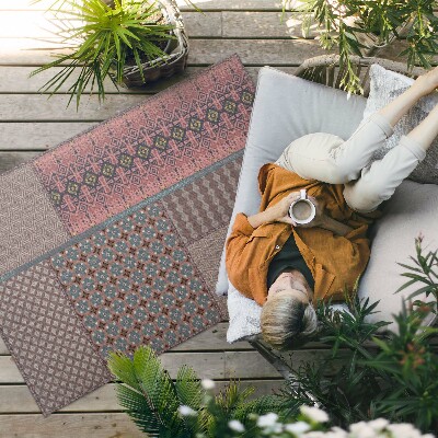 Buiten tapijt Azteekse imitatiestof met patroon