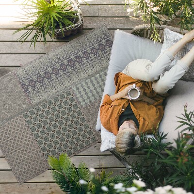 Tuinkleed Imitatie van versierde stof in Azteekse stijl