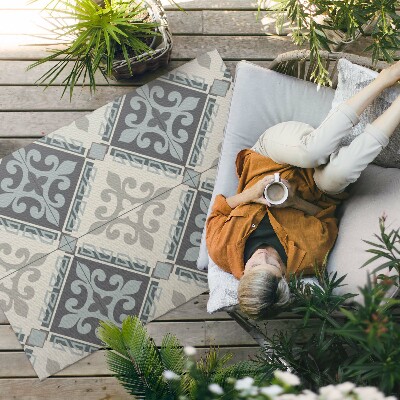 Buiten tapijt Geometrisch ornament mozaïek vintage