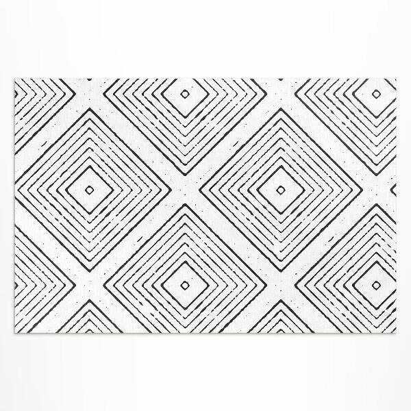 Buiten tapijt Regelmatig vierkanten boho-patroon