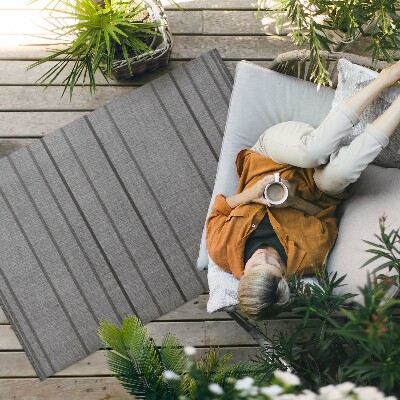 Buiten tapijt Grijze strepen boho vintage stijl