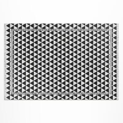 Tuinkleed Imitatiestof met zwart-witte driehoeken