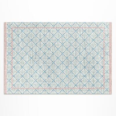 Tuinkleed Imitatiestof met regelmatige blauwe lijnen