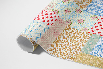 Buiten tapijt Patchwork van verschillende stukken imitatiestof