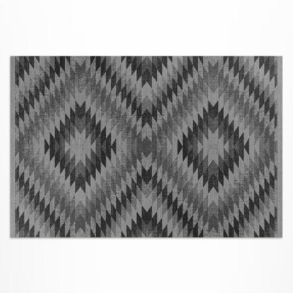 Buiten tapijt Donkere parallellogram imitatiestof