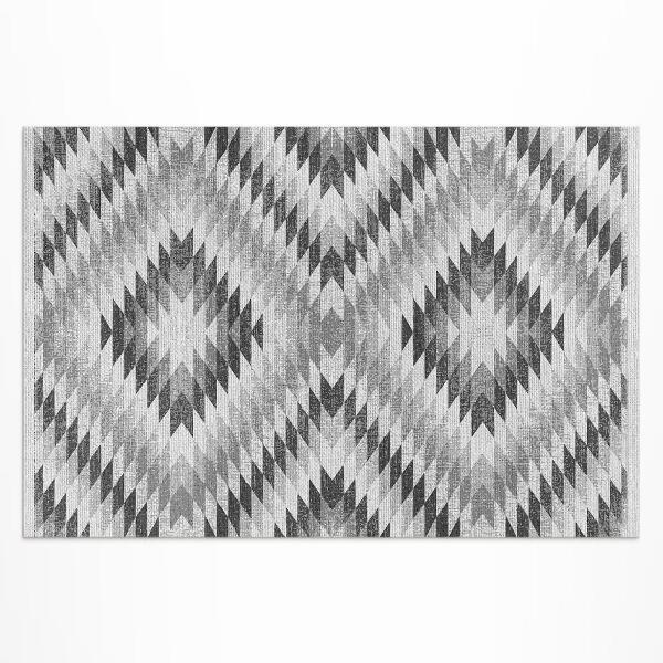 Buitenkleed Grijze imitatiestof met geometrisch patroon