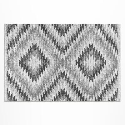 Buitenkleed Grijze imitatiestof met geometrisch patroon