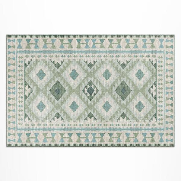 Buitenkleed Groene ruiten imitatiestof