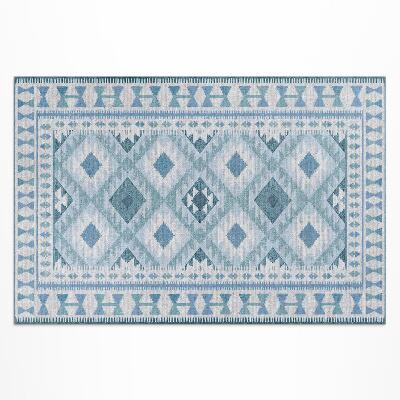 Buiten tapijt Blauwe ruiten imitatiestof