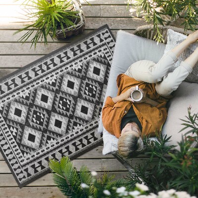 Buitenkleed Zwarte ruiten imitatiestof