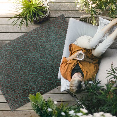 Buitenkleed Hexagons retro rauw ontwerp