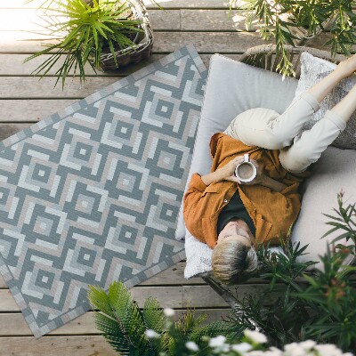 Buiten tapijt Azteekse geometrie in vintage boho-stijl