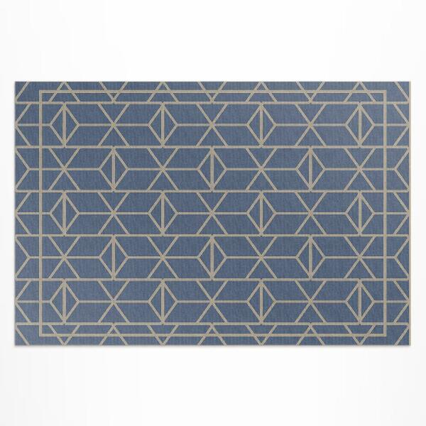 Tuinkleed Retropatroon met regelmatige decoratieve lijnen