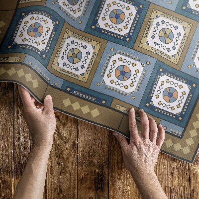 Buiten tapijt Geometrisch kubuspatroon in retrostijl