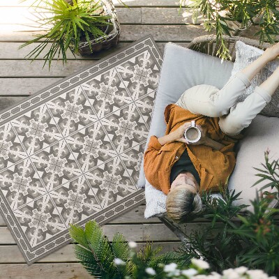 Tuinkleed Tegels met geometrische ruitversiering