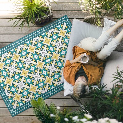 Buitenkleed Geometrische ruitkleurige tegels