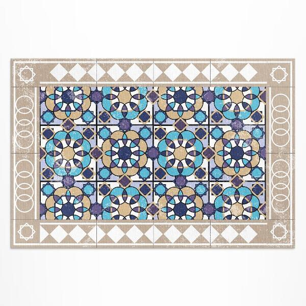 Buiten tapijt Vierkanten in ruiten versleten tegels