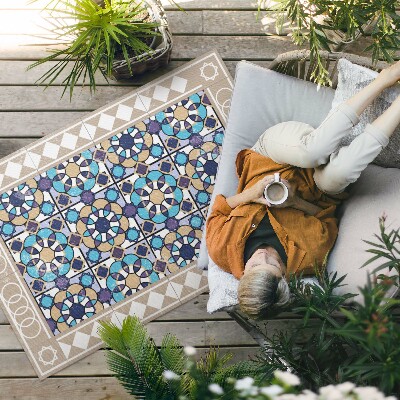 Buiten tapijt Vierkanten in ruiten versleten tegels