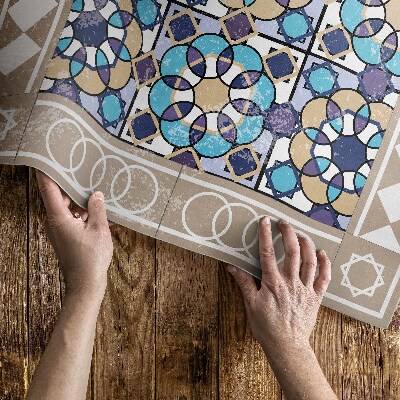 Buiten tapijt Vierkanten in ruiten versleten tegels